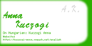 anna kuczogi business card